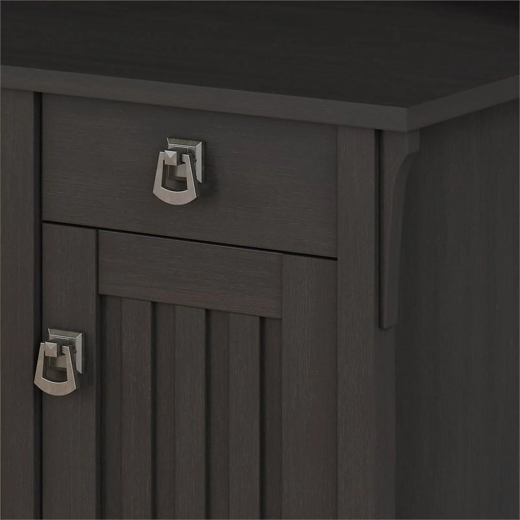 60W L Shaped Desk with Hutch and Bookcase O182155