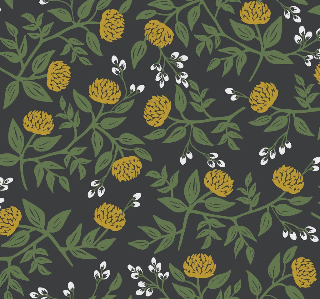 Black & Gold Peonies Wallpaper U143