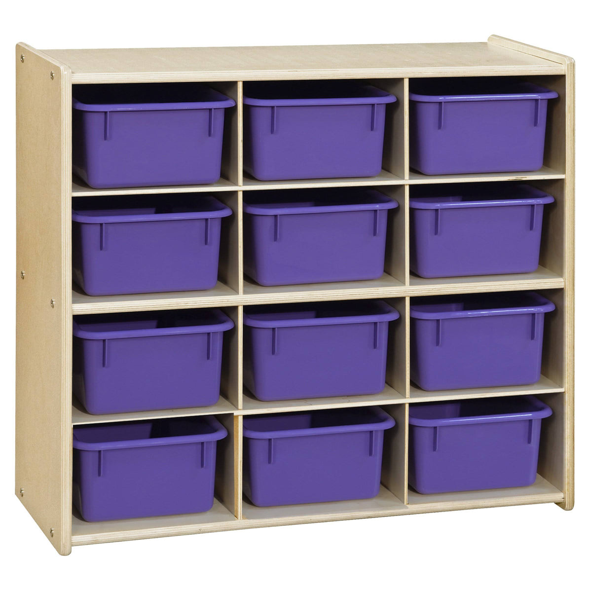 12 Cubby Storage with Purple Trays O599
