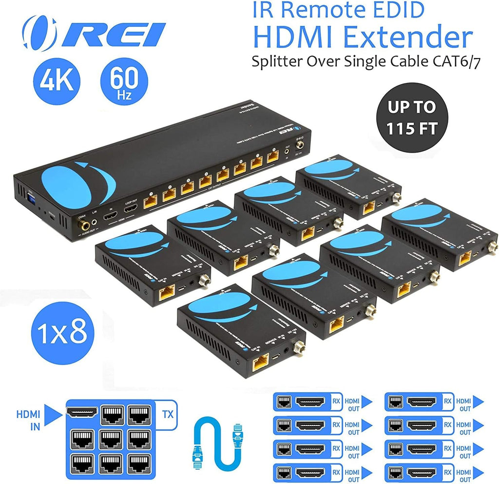 4K 4x4 HDMI Extender Matrix with HDR Switcher & IR Control, RS-232 J44100