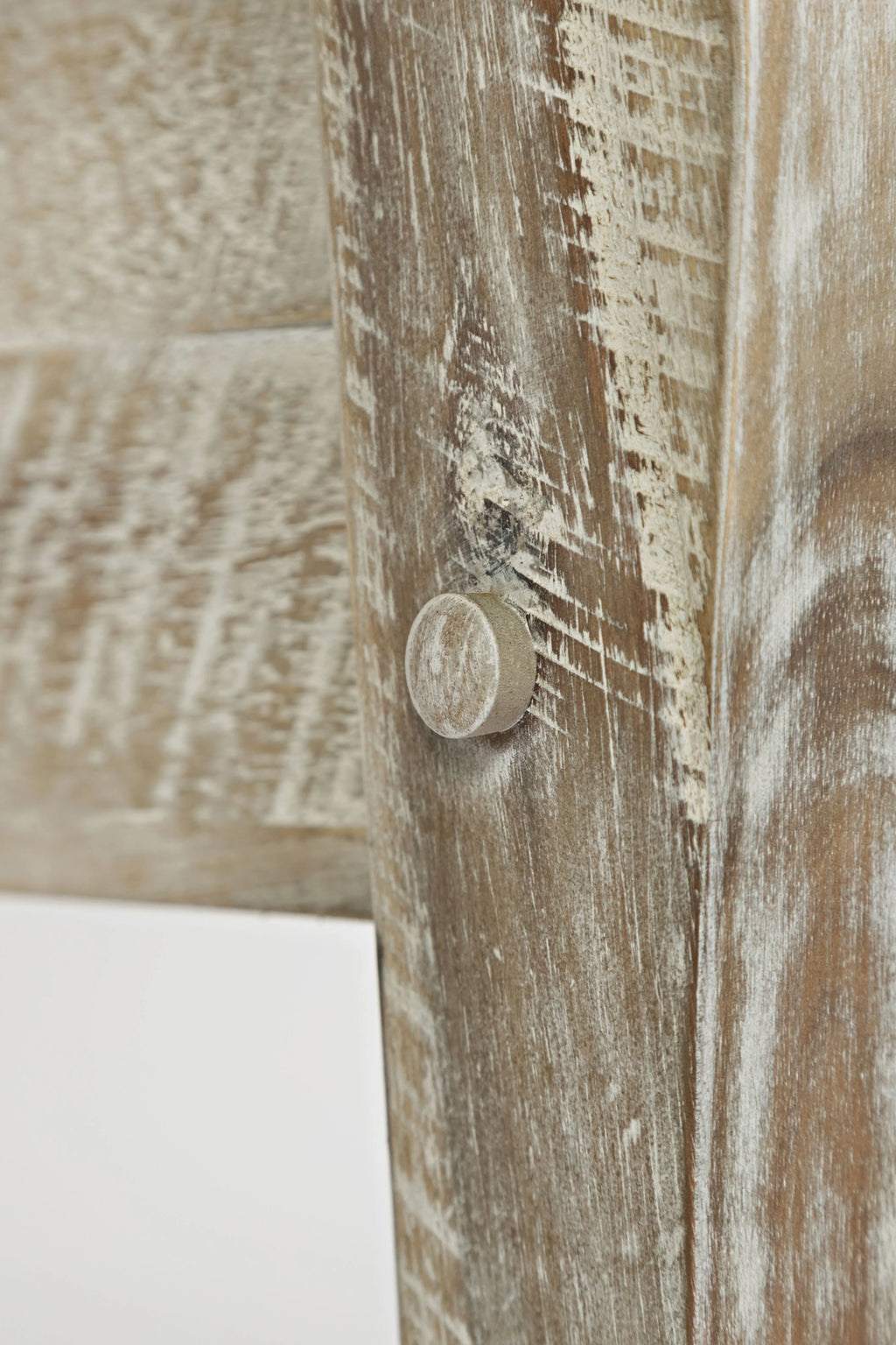 Rustic Distressed Acacia Storage Bench V134