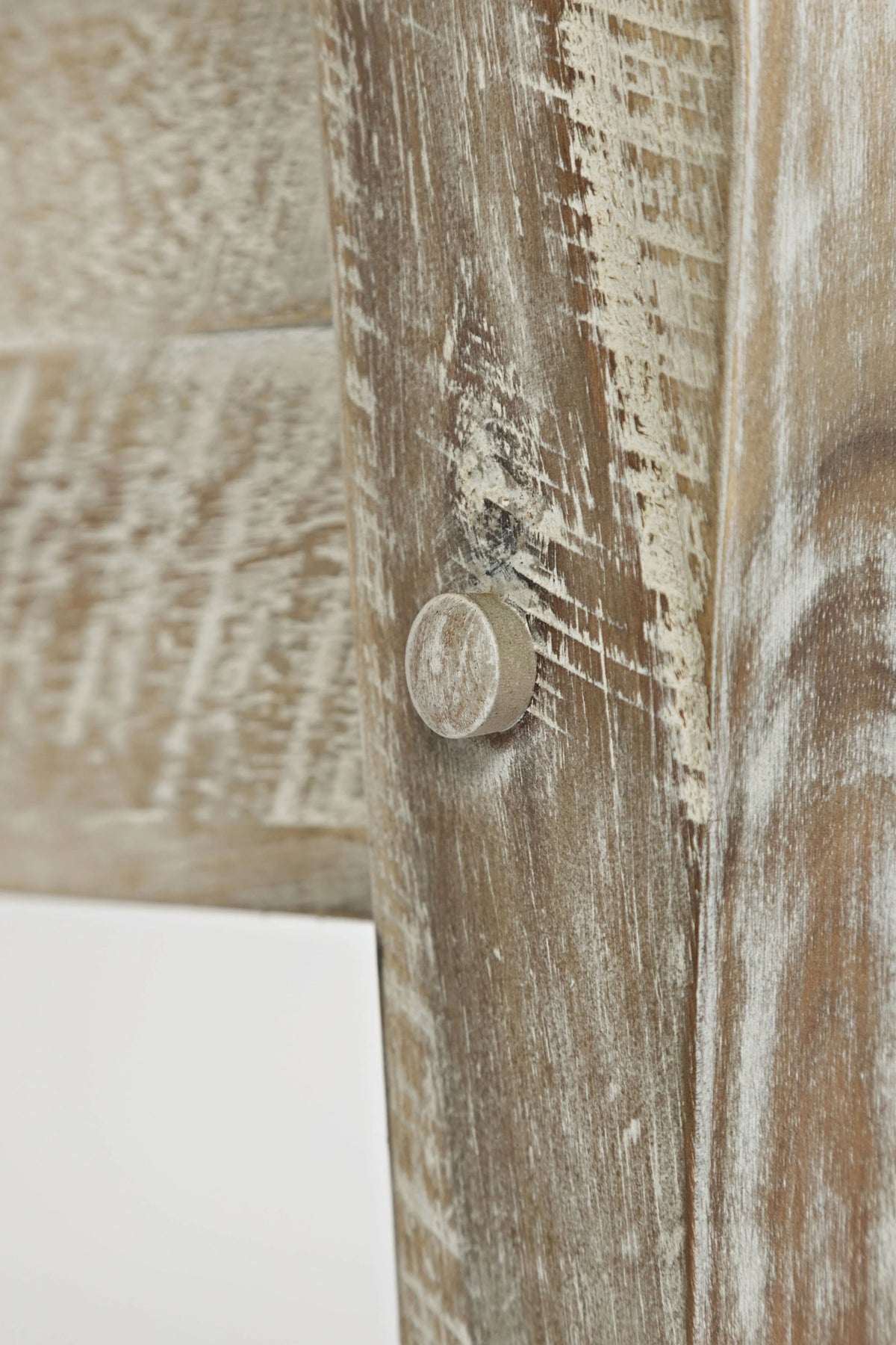 Rustic Distressed Acacia Storage Bench V134