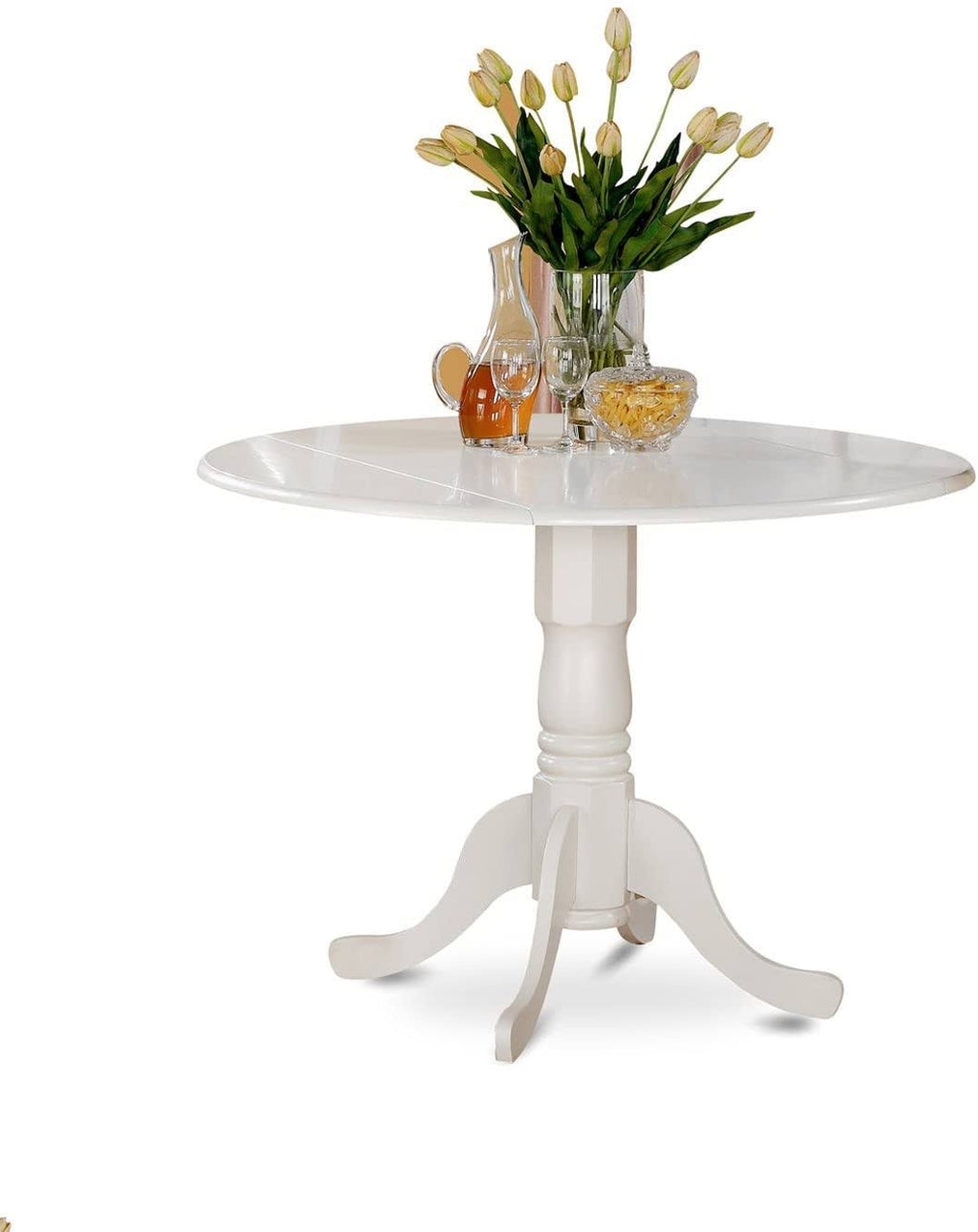 3PC Round Table with Two 9-Inch Drop Leaves and 2 Panel Back Chairs A905