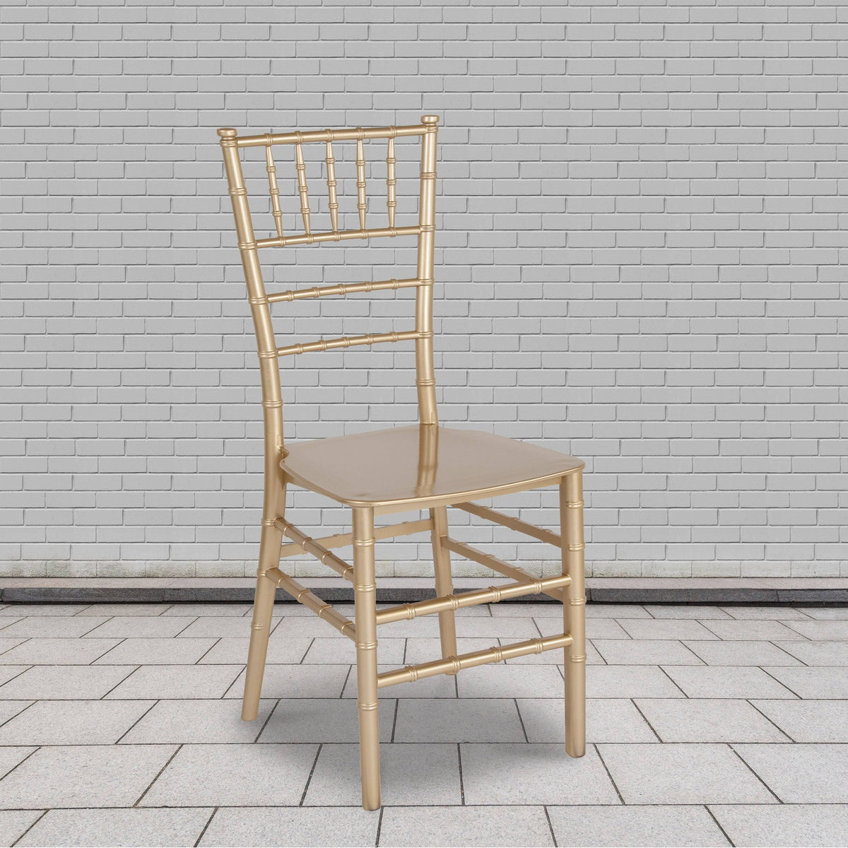 2 Pack Gold Resin Stacking Chiavari Chair B56807