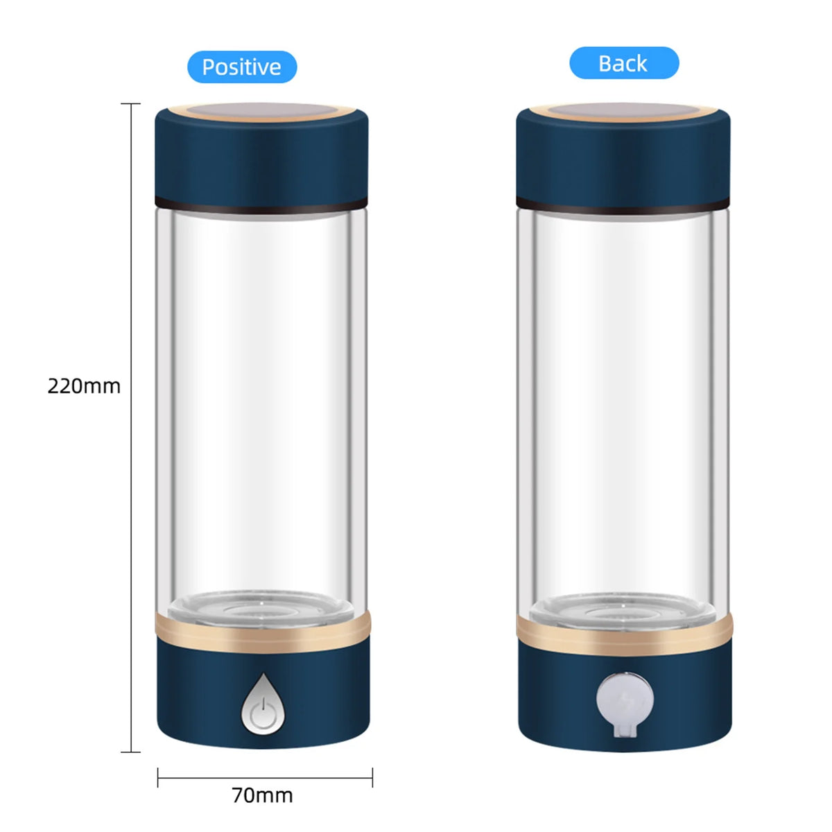 420ml Portable Hydrogen-Rich Generator Bottle Glass Cup Q65733