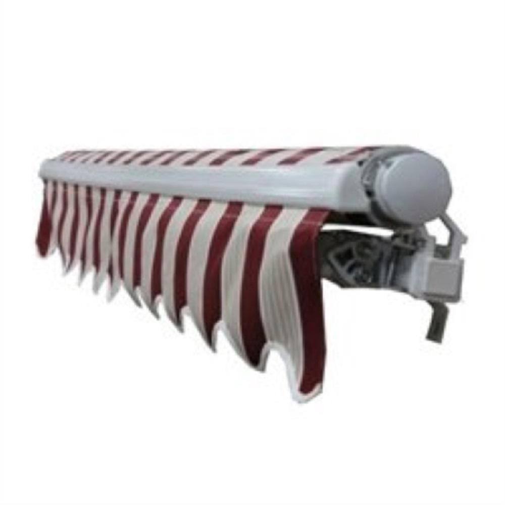 Retractable Motorized Patio Awning, 20 x 10, Multi Stripe Red T31084