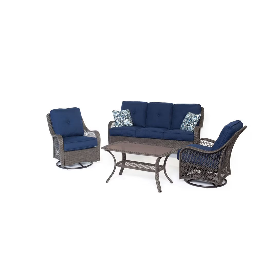 Navy Blue 4-Piece Patio Set F42498