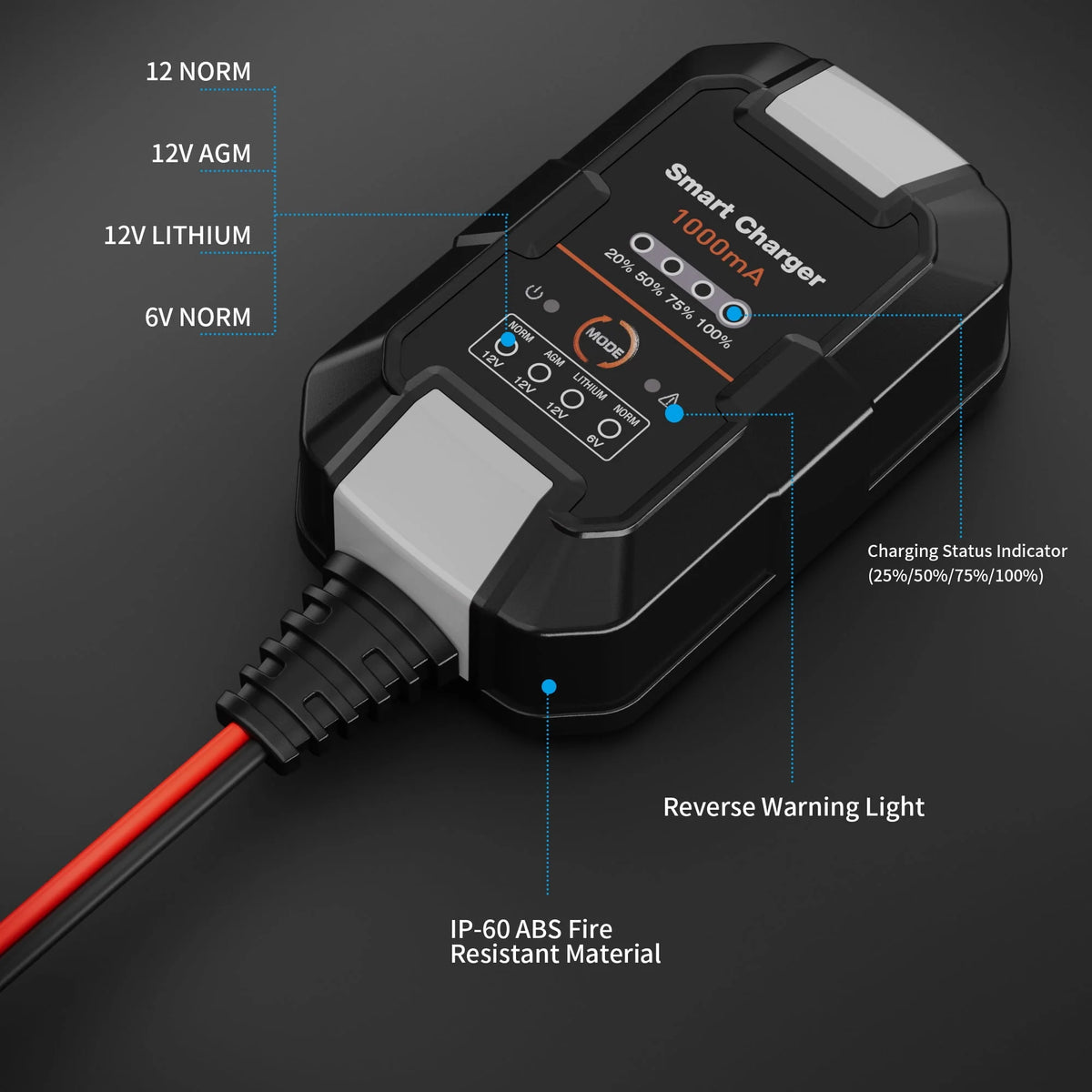 6V/12V 1A Trickle Charger Battery Maintainer E3461