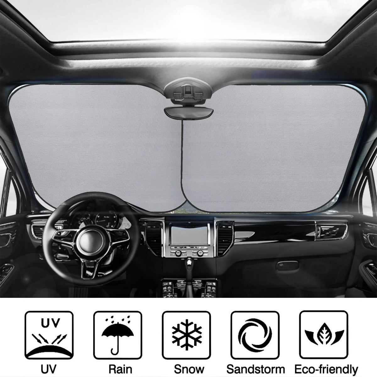 2 Pack Foldable Car Front Window Sun Visor Protector H107