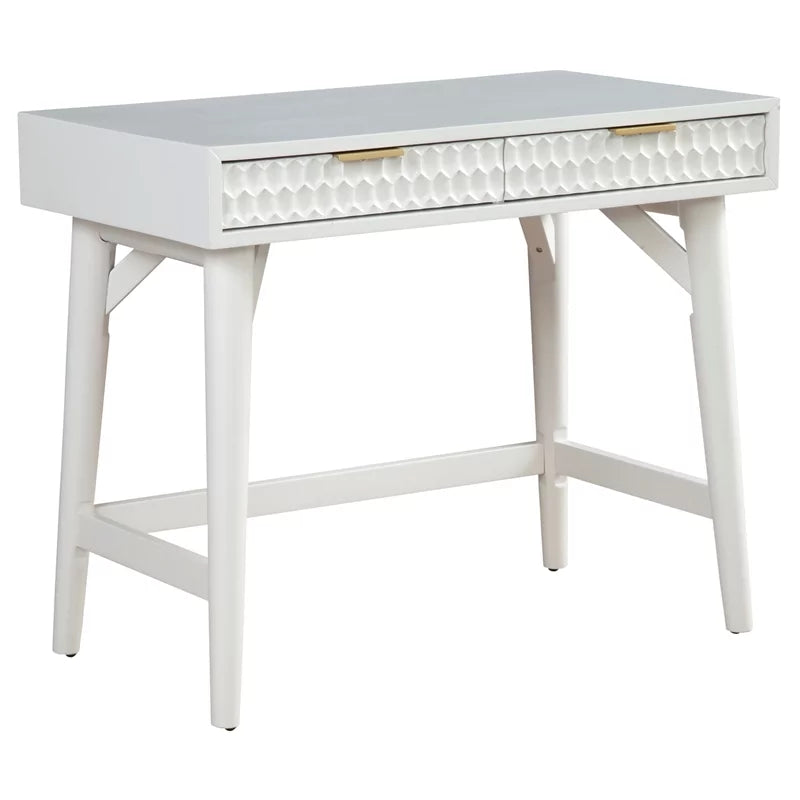 Queen Headboard & Mini Wood Desk in White I2449