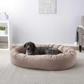 Velvet Round Bolster Dog Bed with Removable Cover E6416