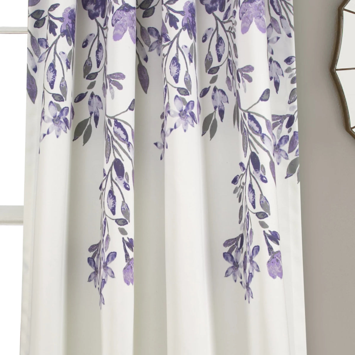Purple Floral Room Darkening Window Panel 2-Pc Set Z917281