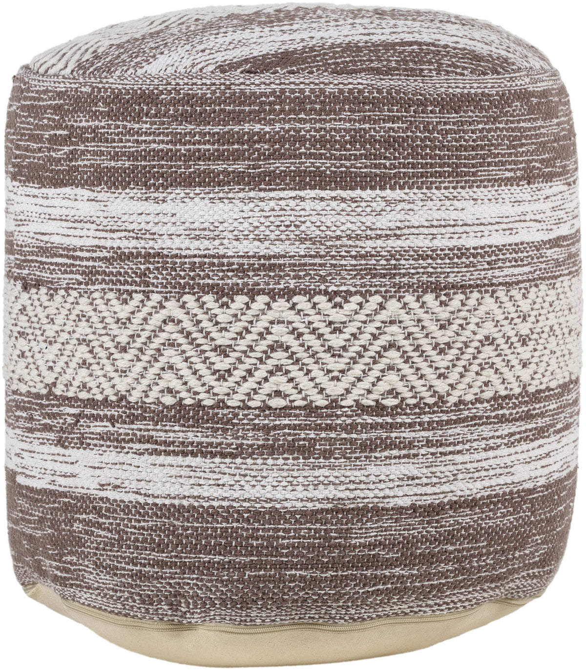 Beige Cotton Pouf A492