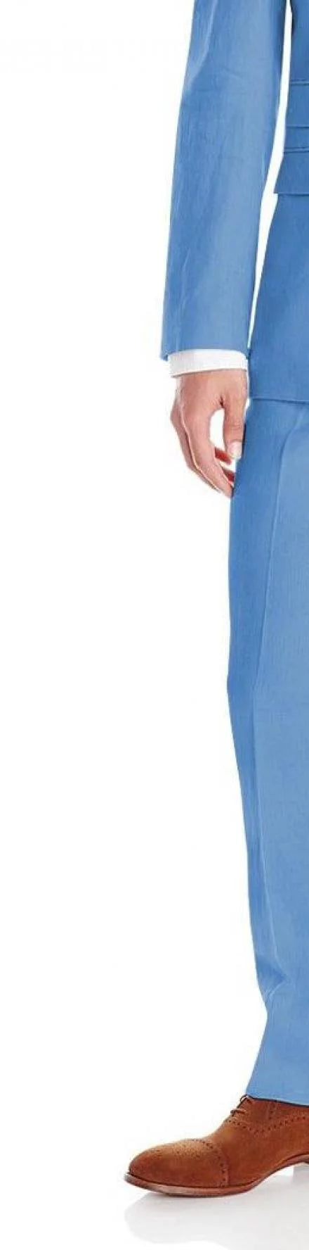 2-piece Blue Cotton Modern Fit Z520865