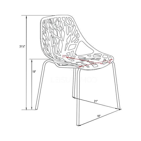 Orange Set of 2 Dining Chair with Chromed Legs C55868