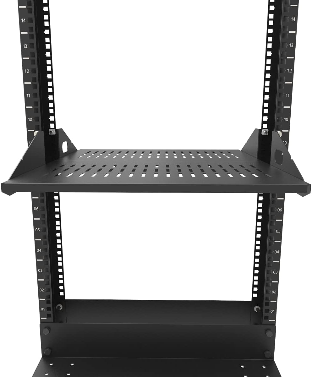 2U Cantilever Server Shelf Rack Mount 19 Inch 2 Piece Set Black R6000