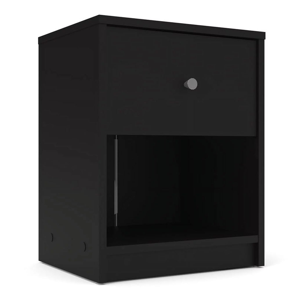 Black Engineered Wood 3 Drawer Chest 6 Drawer Dresser & Nightstand K1245