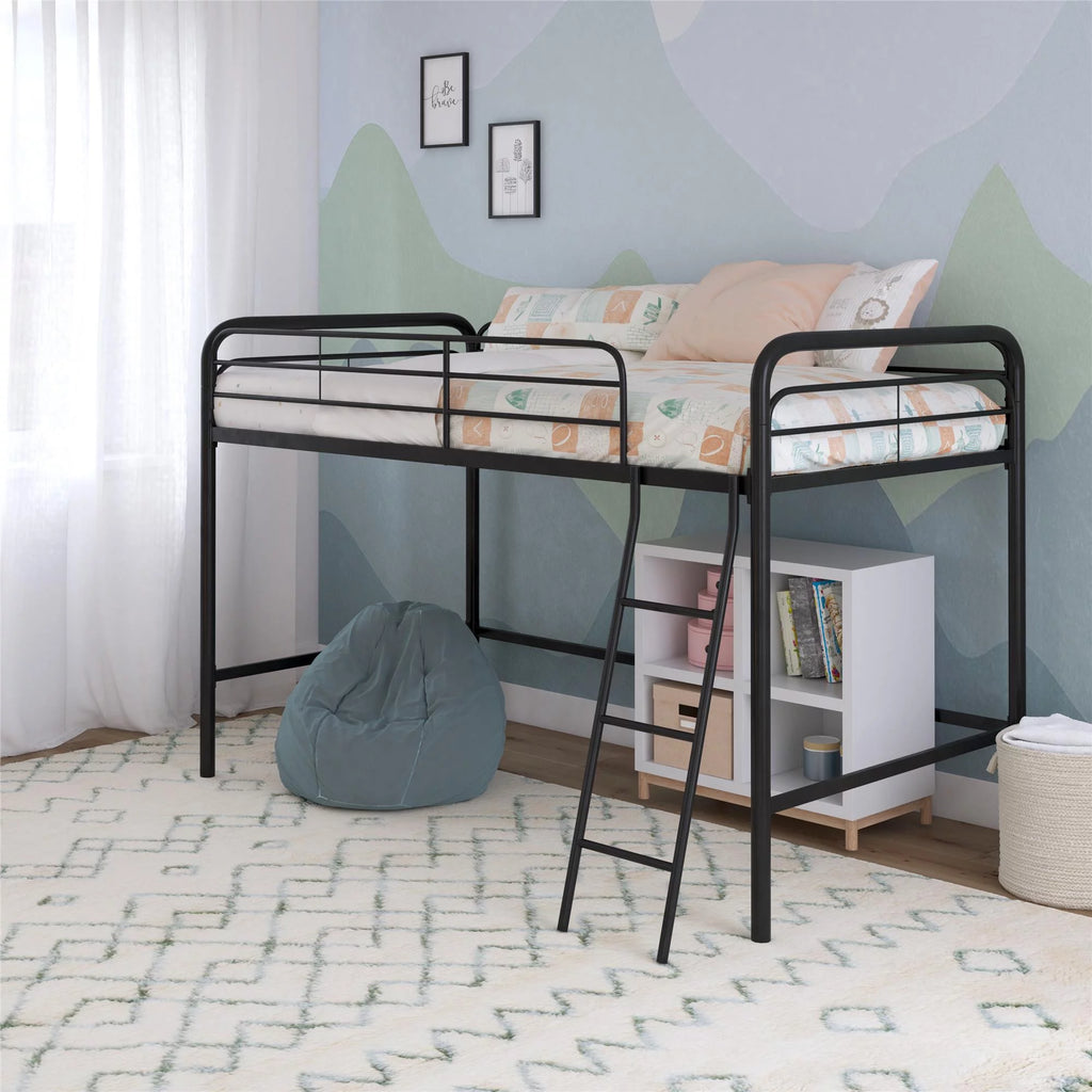 Black Twin Metal Kids Loft Bed B262342