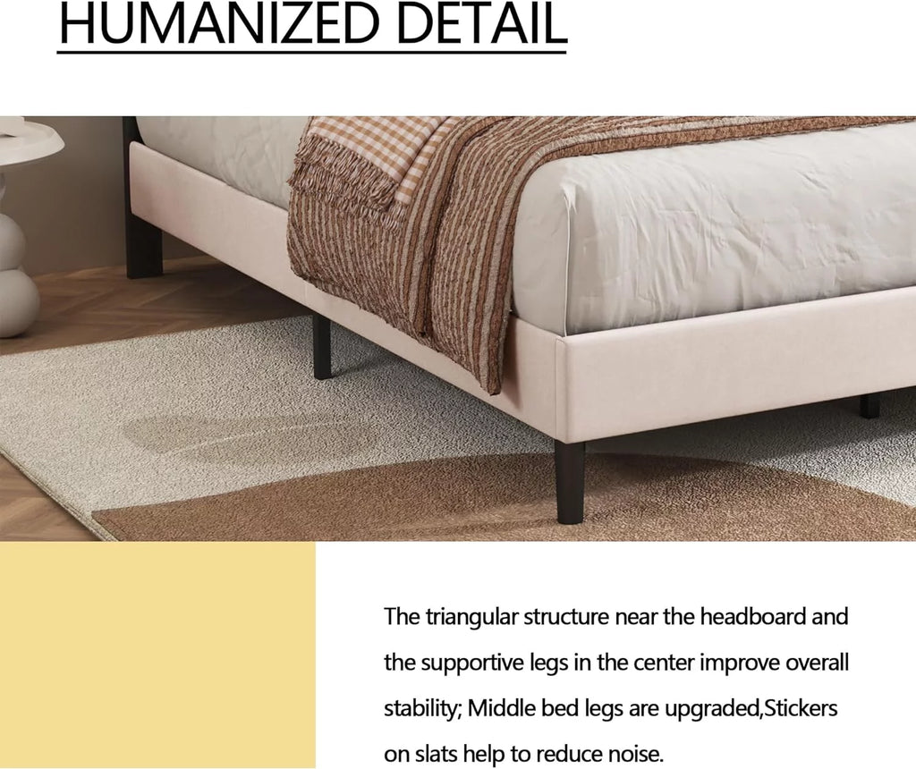 Pink Velvet Upholstered Platform Bed Frame Twin Size K100