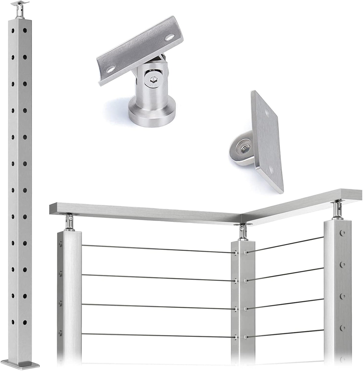 Stainless Steel Brushed Finishing Pre-Drilled Post B593