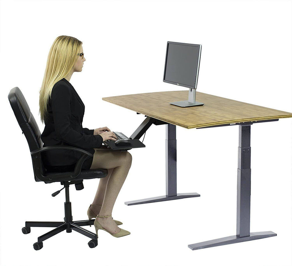 Electric Adjustable Height Standing Desk Black / 60x30x22 Natural Bamboo R1853