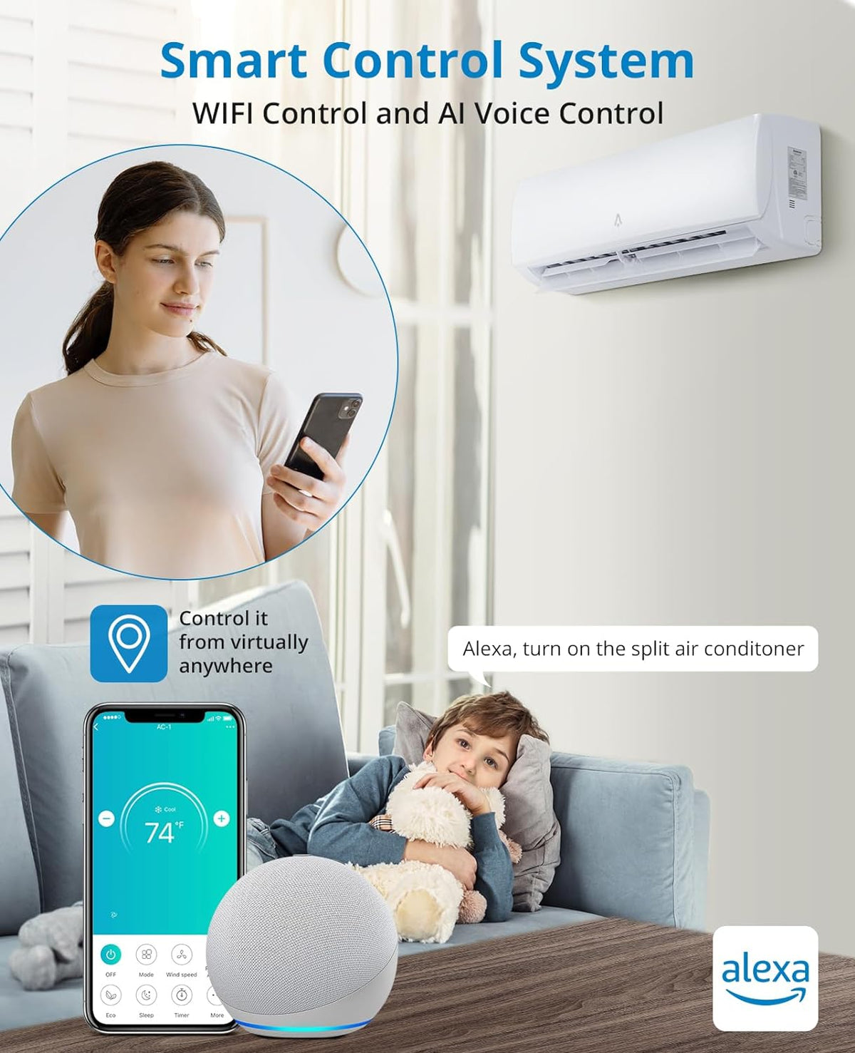 18,000 BTU Split Air Conditioner and Heating System O66666