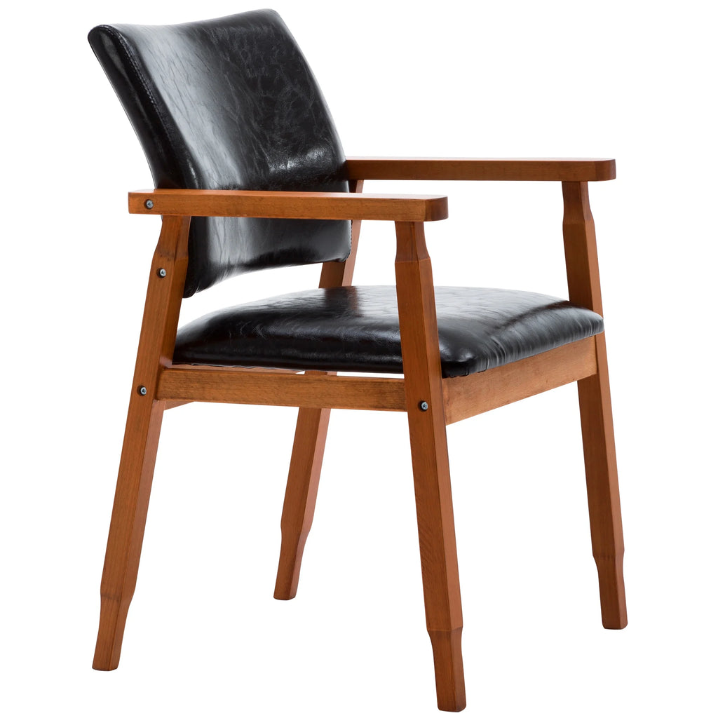Black PU Leather Upholstered Arm Chair, Set of 1 V585268