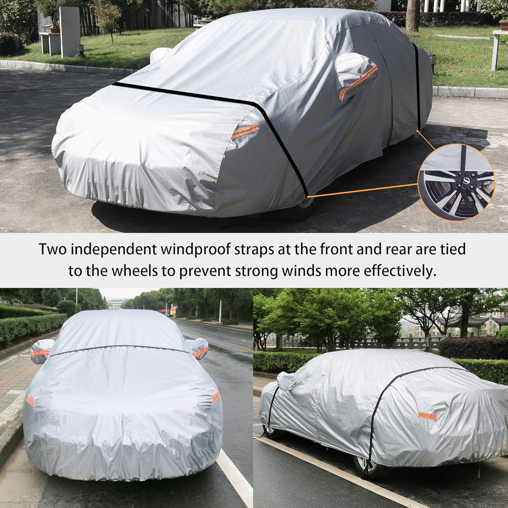 Waterproof All Weather Outdoor Car Cover with Zipper E50859