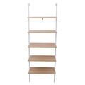 5-Shelf Wood Ladder Bookcase with Metal Frame S3213