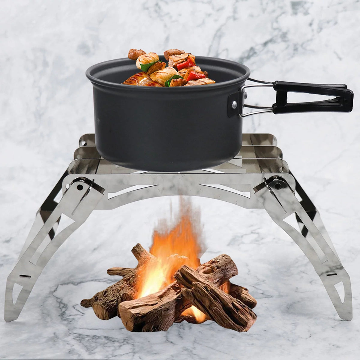 Folding Portable Charcoal Grill Stainless Steel S4100