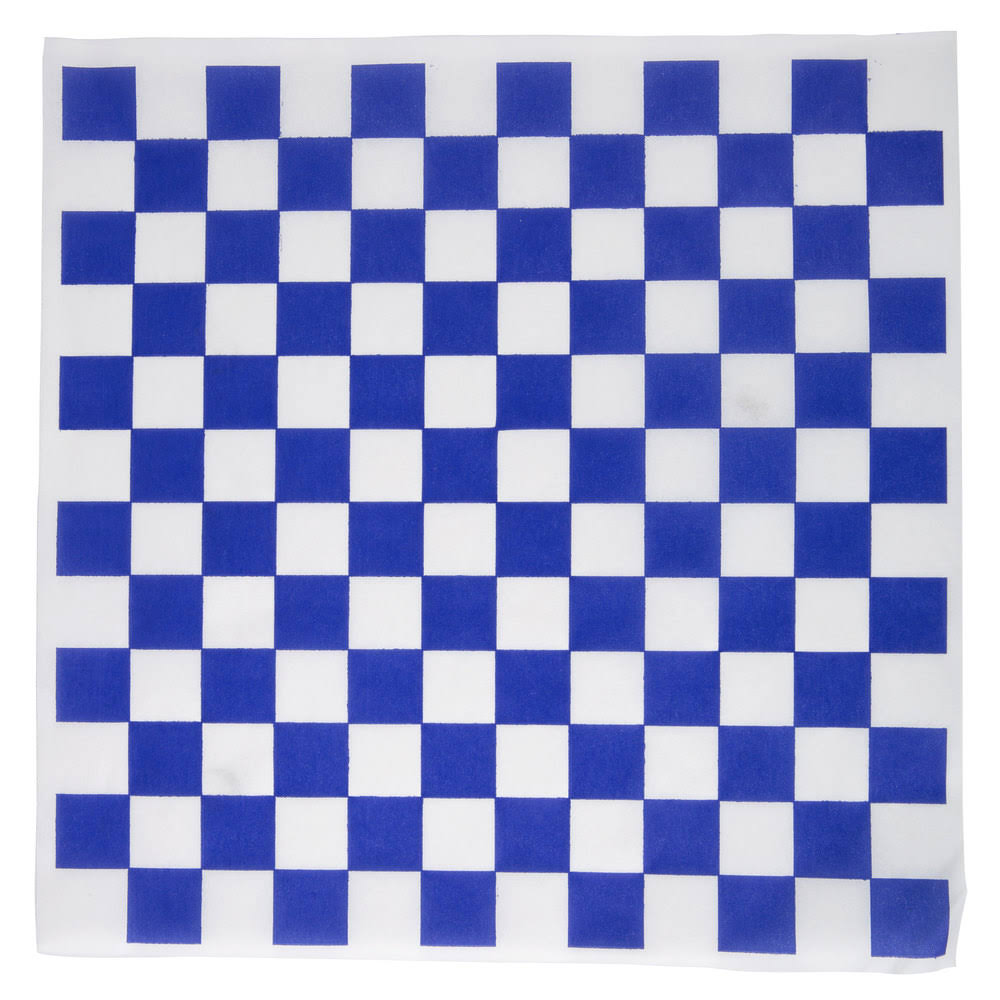 12x22 Blue Check Deli Sandwich Wrap Paper - 5000/Case J373