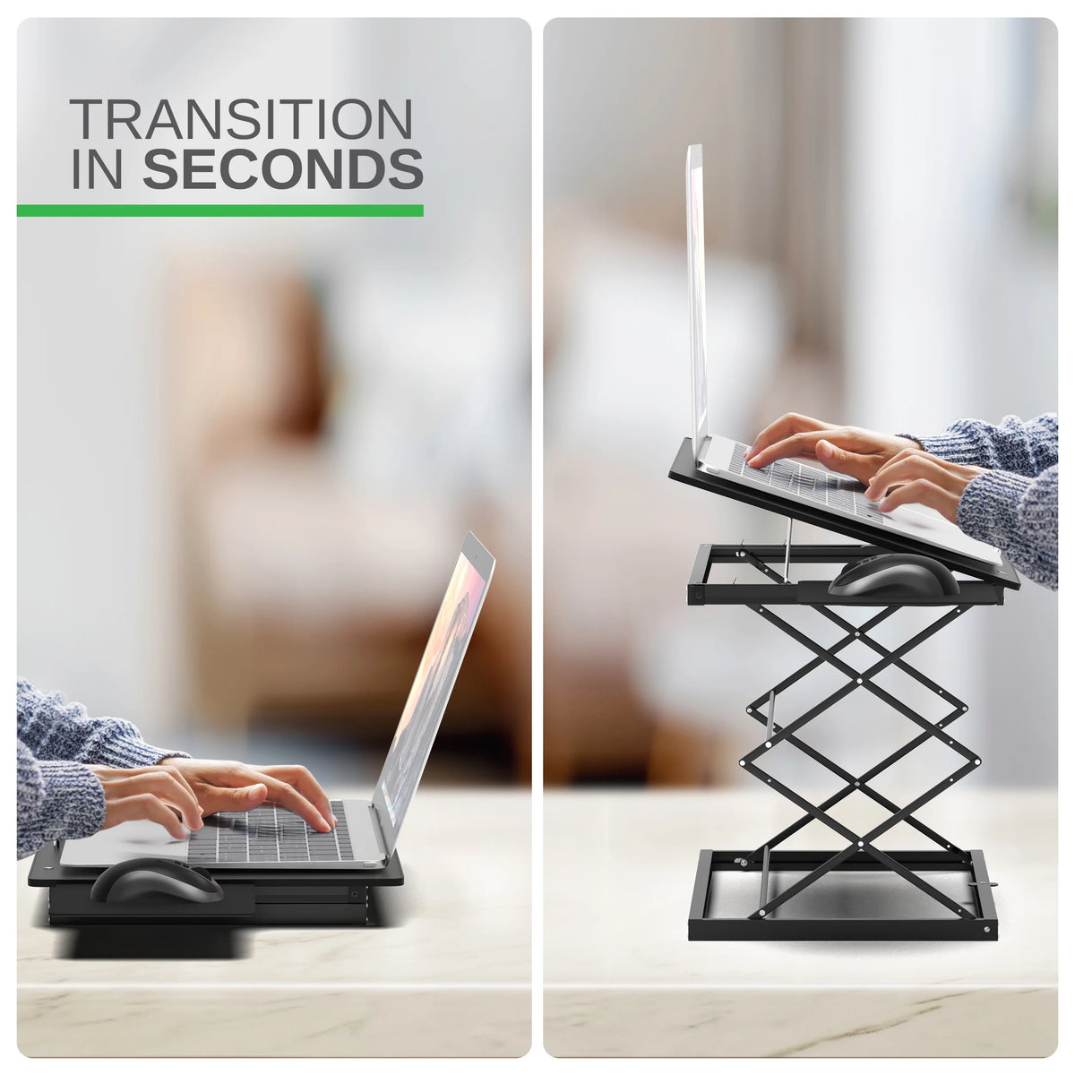 Adjustable Standing Desk Converter with Mouse Pad I2356