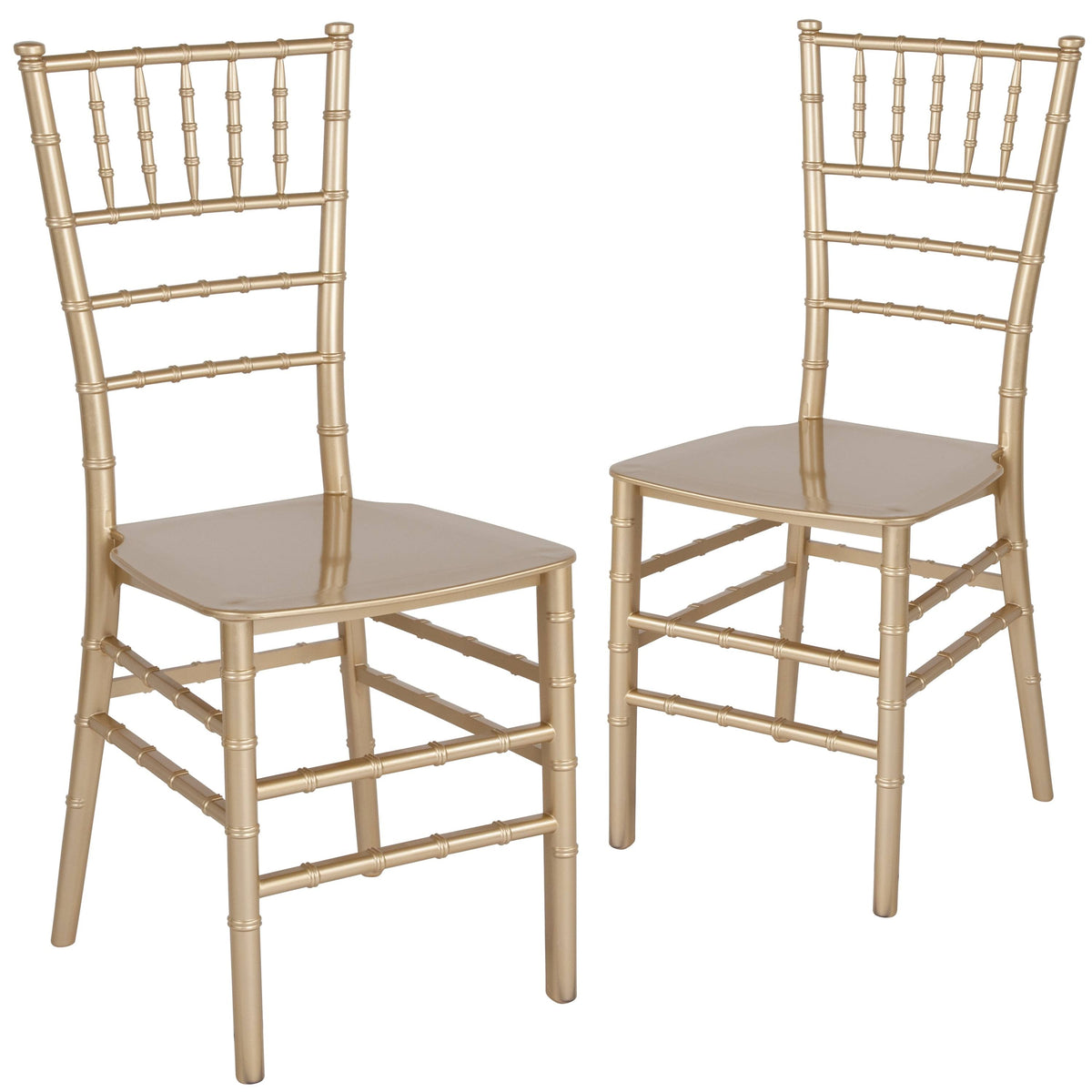 2 Pack Gold Resin Stacking Chiavari Chair B56807