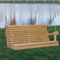 Cypress Porch Swing, 4 Foot Wooden Swing with Zinc Chain E833454