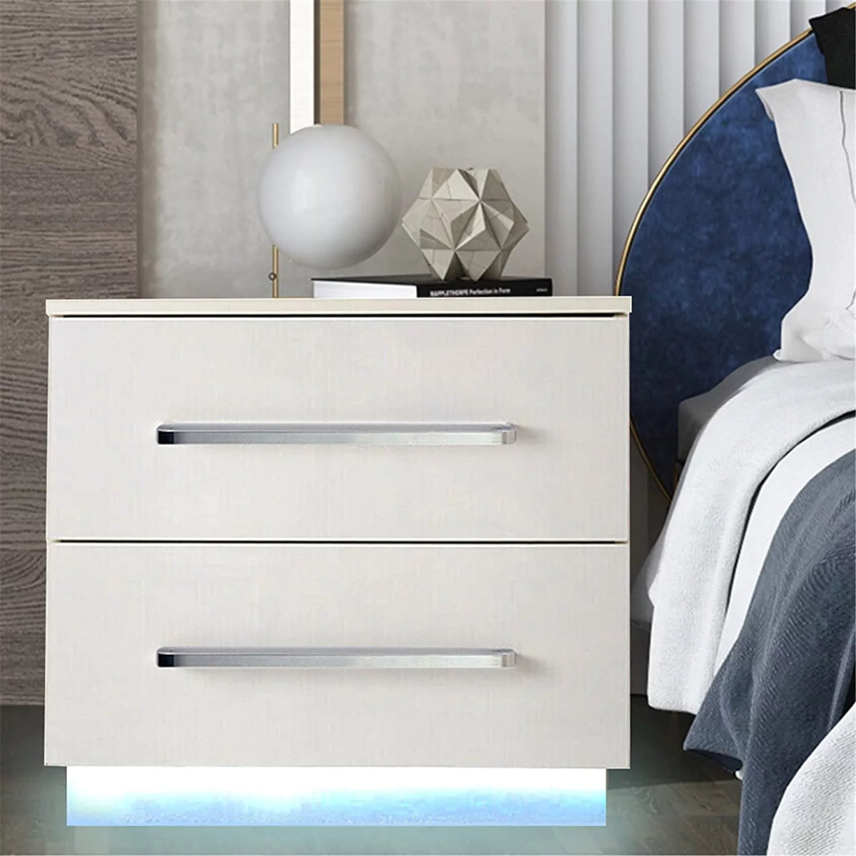 55x37x50cm 2 Drawer High Gloss Nightstand A809