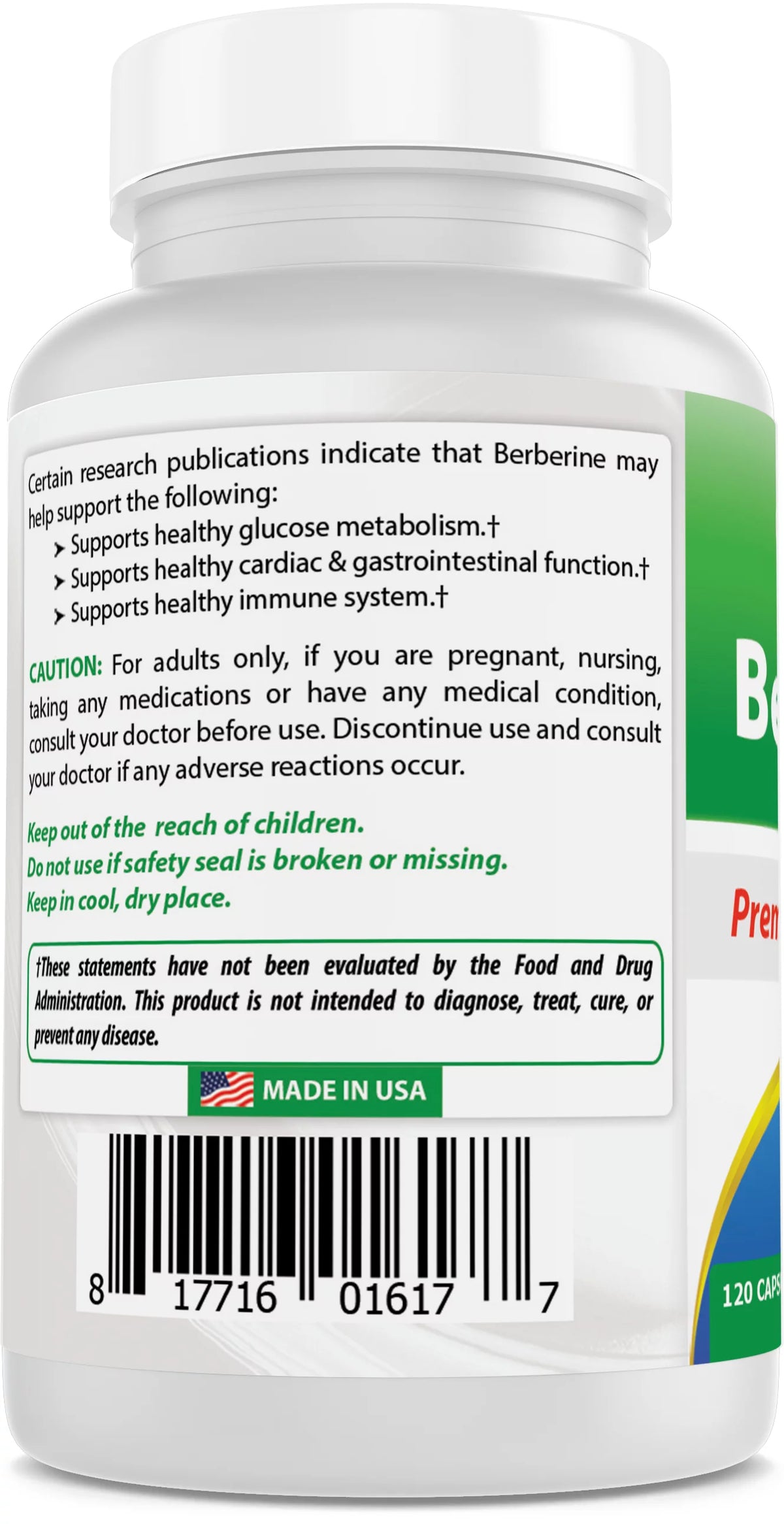 Berberine 500mg 120 Capsules 3 Pack D883