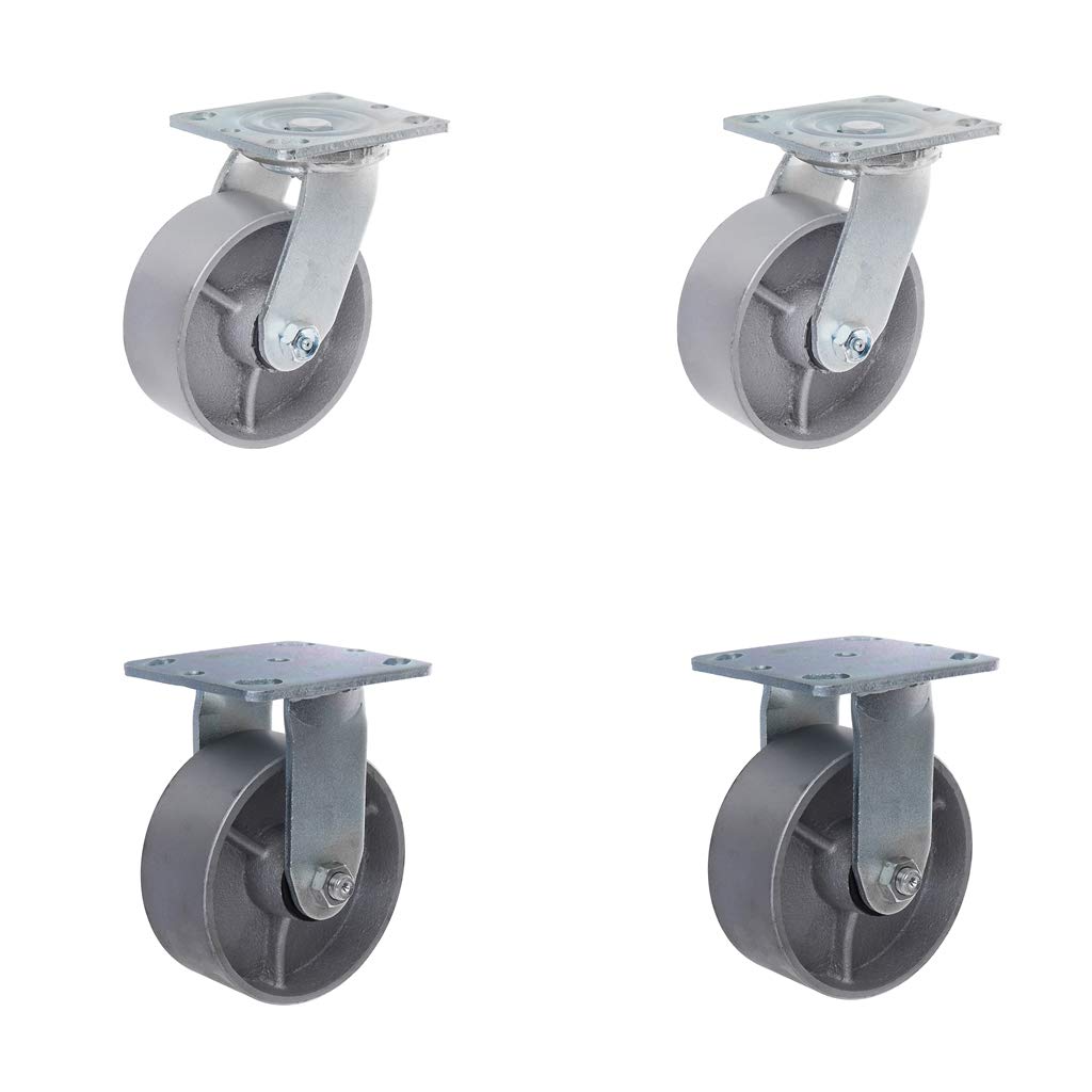 4" Swivel and Rigid Steel Cast Iron Wheel Set of 4 H639