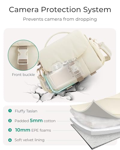 Small Camera Bag, DSLR Camera Case, Crossbody Camcorder Bags with Rain Cover S382229
