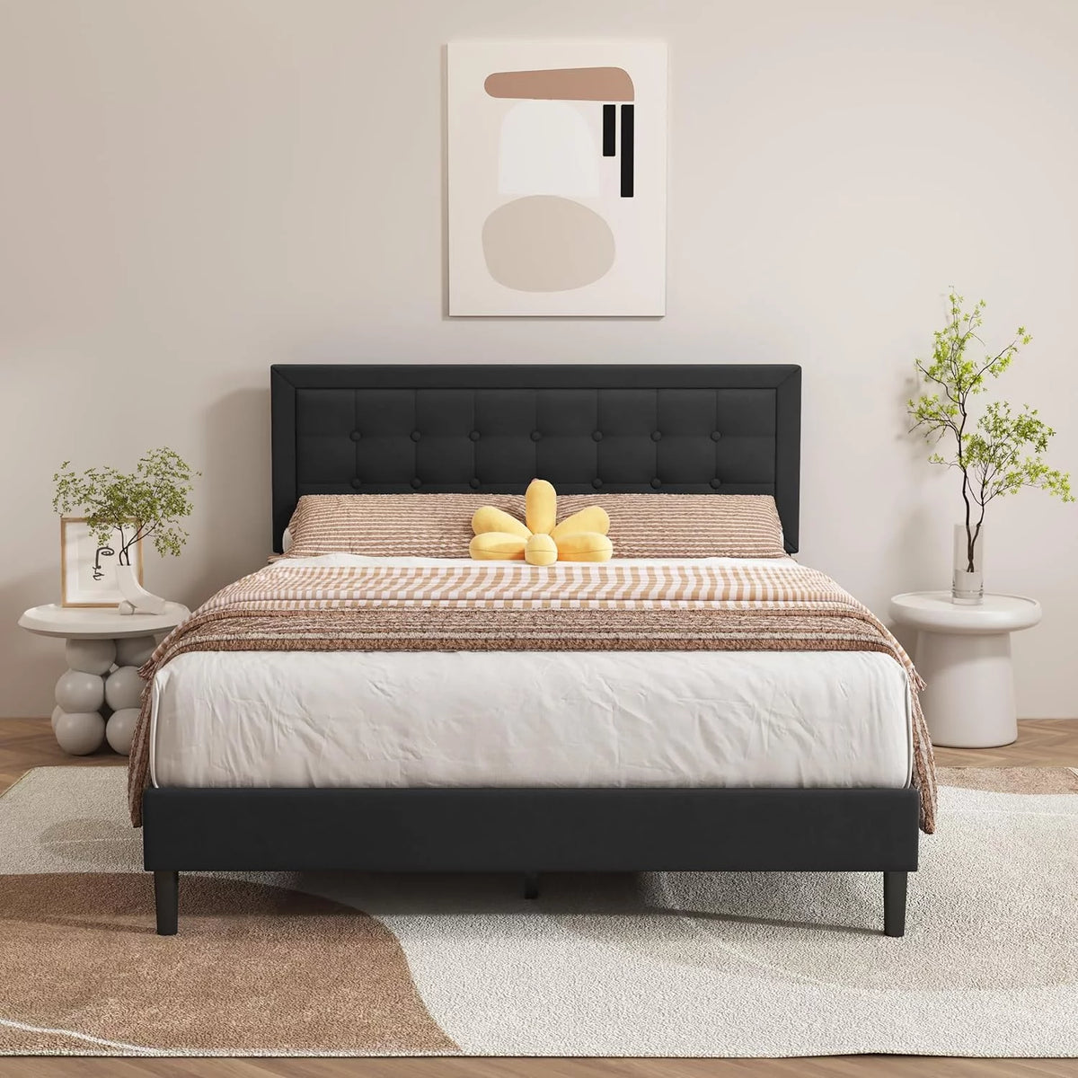 Pink Velvet Upholstered Platform Bed Frame Twin Size K100