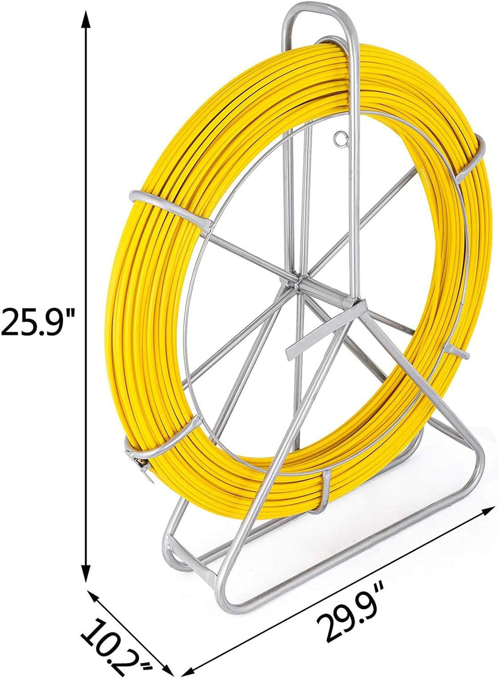 Fiberglass Fish Tape 6MM 656FT with Steel Reel Stand V4150