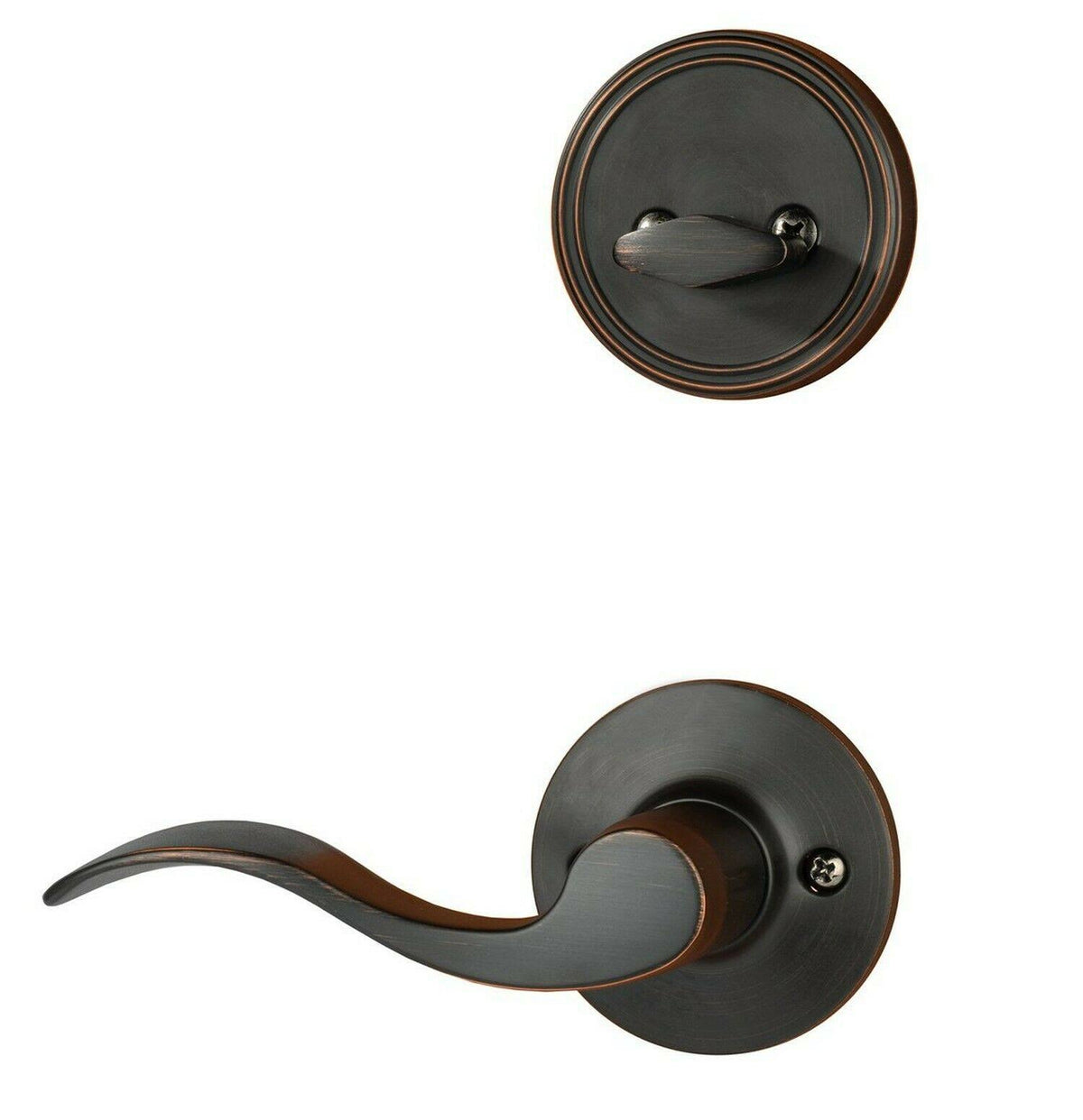 Aged Oil Rubbed Bronze Front Door Handleset M600439