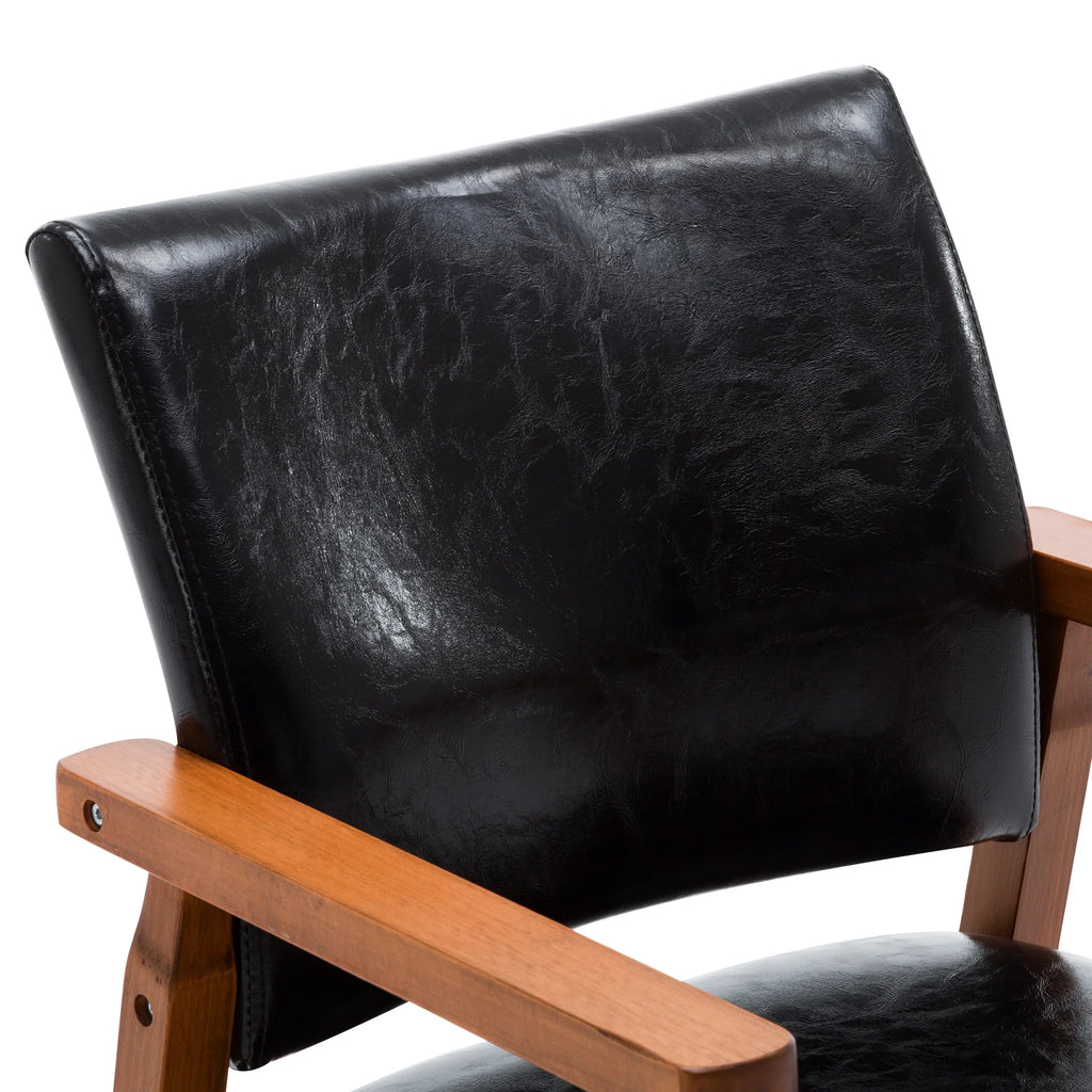 Black PU Leather Upholstered Arm Chair, Set of 1 V585268