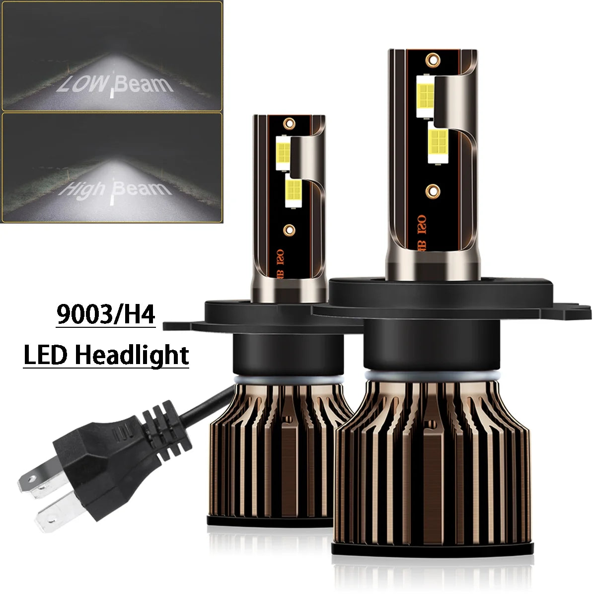 9003 H11 LED Headlight Fog Light Bulbs 6500K Cool White Pack of 4 R23504