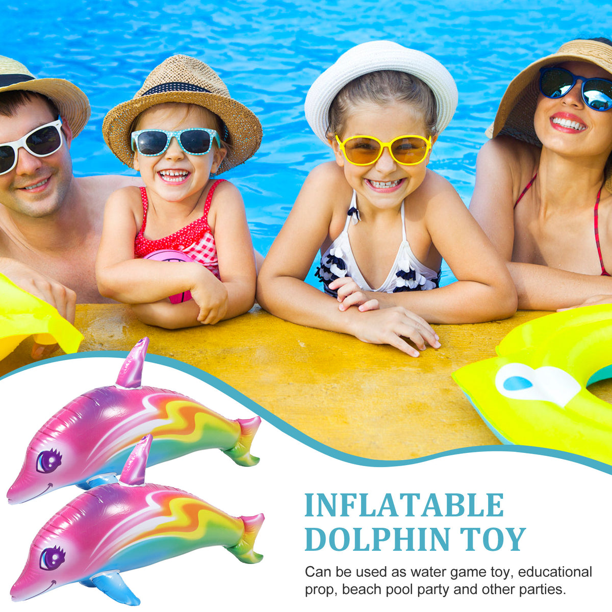 Inflatable Dolphin Toy Beach Pool Toy F7274