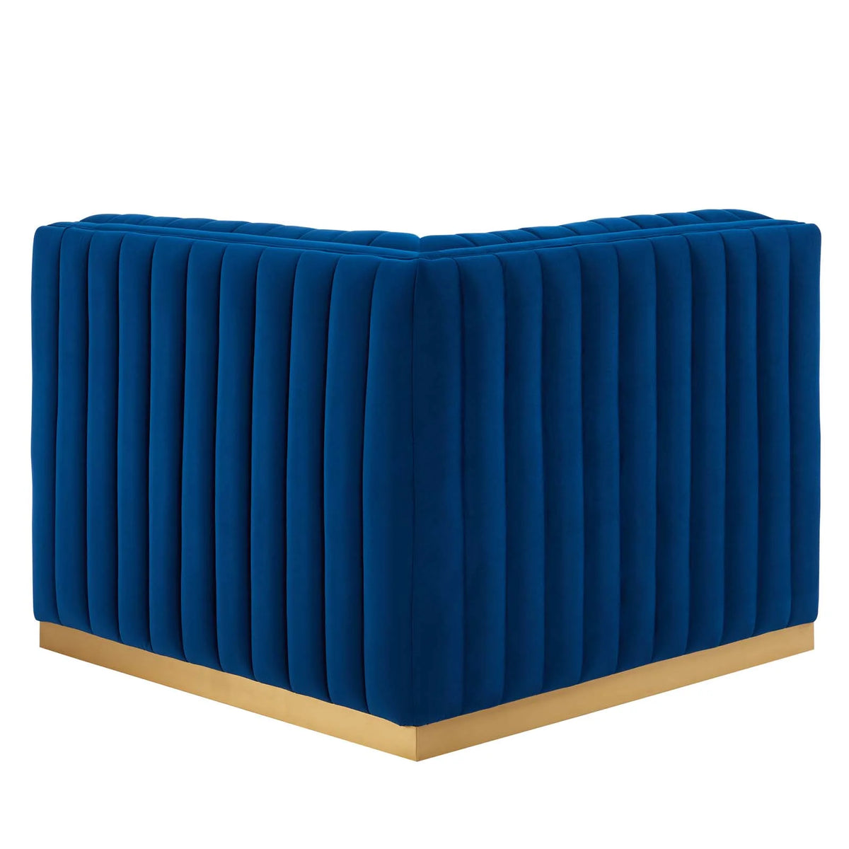 Gold/Navy Velvet Right Corner Chair S24938