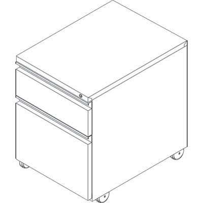 Charcoal 2-Drawer Metal Pedestal Box File L50170