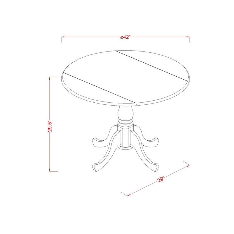 3PC Round Table with Two 9-Inch Drop Leaves and 2 Panel Back Chairs A905
