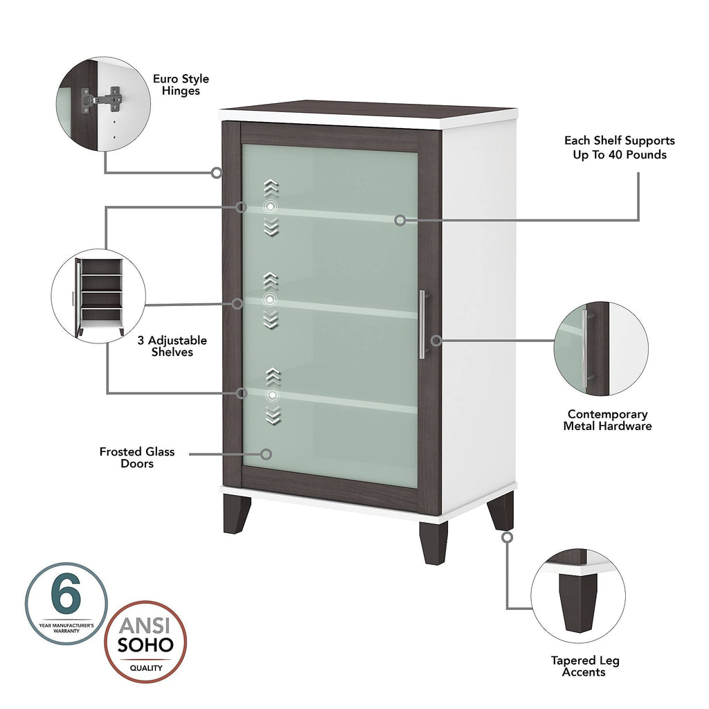 Ash Gray Media Storage Cabinet D92528