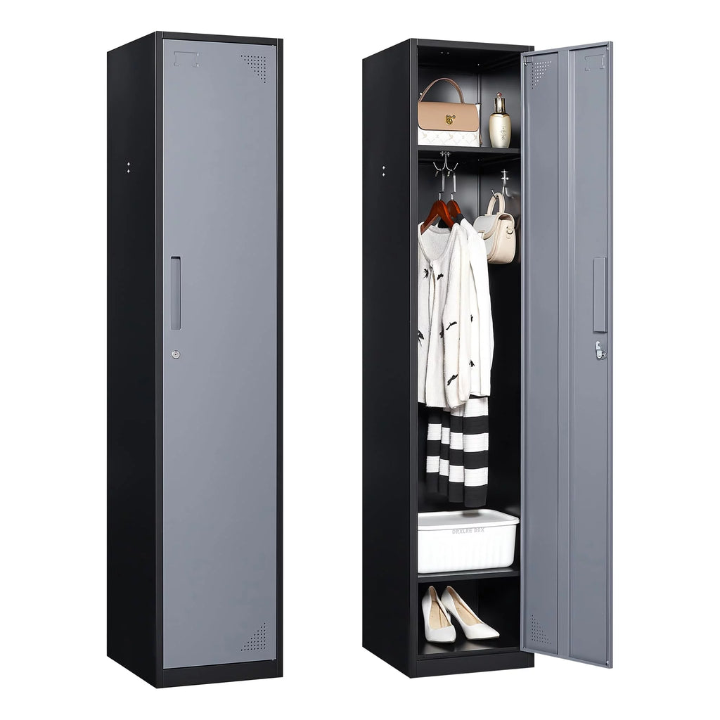 71" Gray Steel Storage Cabinet with Door P187