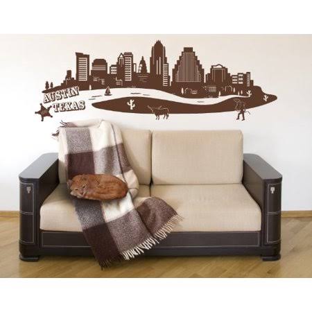Pink 99in x 34in Cityscape Wall Decal N4997